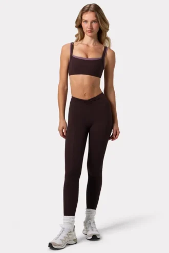 Soft Active Leggings mit Rüschen in Espresso