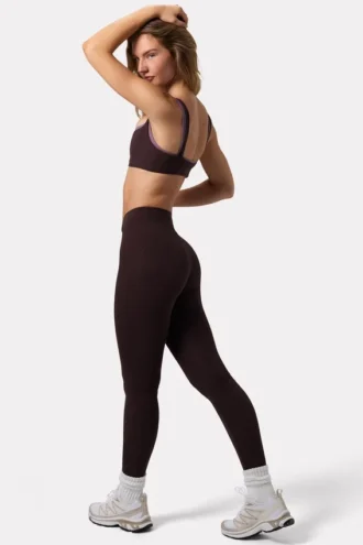 Soft Active Leggings mit Rüschen in Espresso