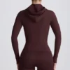Soft Active Midlayer-Jacke mit Kapuze in Schokoladenbraun