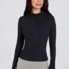 Soft Active Midlayer-Jacke mit Kapuze in Schwarz