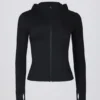Soft Active Midlayer-Jacke mit Kapuze in Schwarz