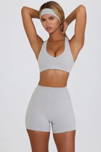 Soft Active Mini-Shorts in Grau