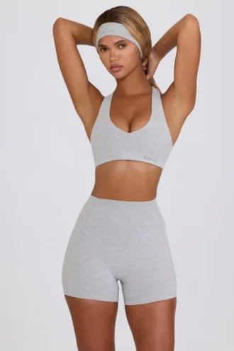 Soft Active Mini-Shorts in Grau meliert