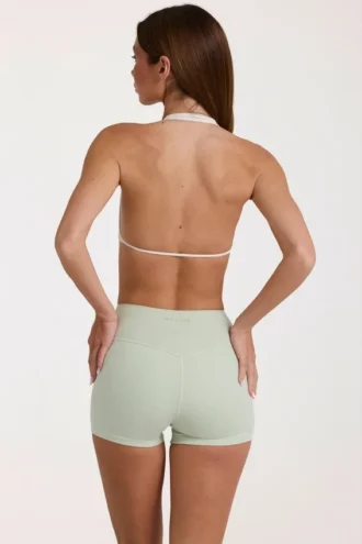 Soft Active Mini-Shorts in Sage-Melange