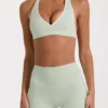 Soft Active Mini-Shorts in Sage-Melange