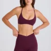 Soft Active Mini-Shorts mit V-förmigem Bund und Taschen in Burgunderrot Soft Active Mini-Shorts mit V-förmigem Bund und Taschen in Burgunderrot