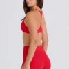 Soft Active Mini-Shorts mit V-förmigem Bund und Taschen in Strawberry Red Soft Active Mini-Shorts mit V-förmigem Bund und Taschen in Strawberry Red
