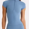 Soft Active Quarter-Zip-Oberteil in Marine