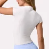 Soft Active Quarter-Zip-Oberteil in Milk