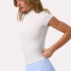 Soft Active Quarter-Zip-Oberteil in Milk