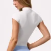 Soft Active Quarter-Zip-Oberteil in Milk