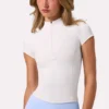 Soft Active Quarter-Zip-Oberteil in Milk