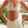 Soft Active Racerback-Sport-BH in Creme