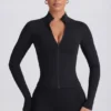 Soft Active Reißverschlussjacke in Schwarz