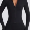 Soft Active Reißverschlussjacke in Schwarz
