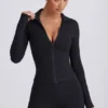 Soft Active Reißverschlussjacke in Schwarz