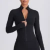 Soft Active Reißverschlussjacke in Schwarz
