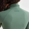Soft Active Rollkragen-Crop-Top in Khaki