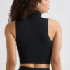 Soft Active Rollkragen-Tanktop in Schwarz