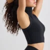 Soft Active Rollkragen-Tanktop in Schwarz