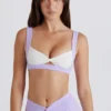 Soft Active Sport-BH mit gedrehter Vorderseite in Lila