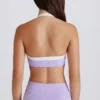 Soft Active Sport-BH mit gedrehter Vorderseite und Neckholder in Lila Soft Active Sport-BH mit gedrehter Vorderseite und Neckholder in Lila