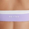Soft Active Sport-BH mit gedrehter Vorderseite und Neckholder in Lila Soft Active Sport-BH mit gedrehter Vorderseite und Neckholder in Lila