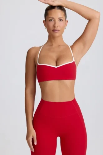 Soft Active Sport-BH mit Herzausschnitt in Hot Red