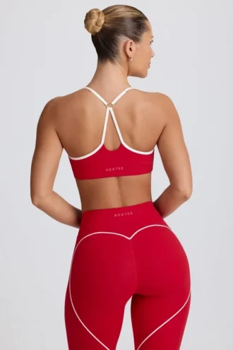 Soft Active Sport-BH mit Herzausschnitt in Hot Red