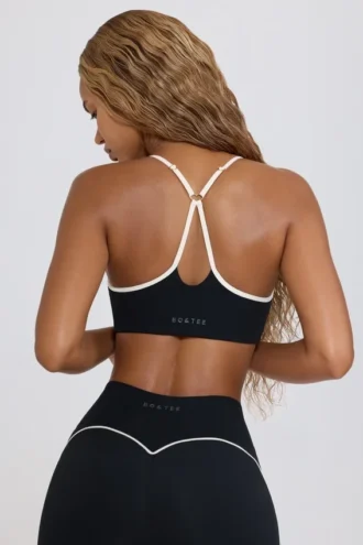 Soft Active Sport-BH mit Herzausschnitt in Schwarz