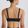 Soft Active Sport-BH mit Kontrastpaspel in Schwarz