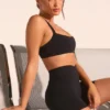 Soft Active Sport-BH mit Kontrastpaspel in Schwarz