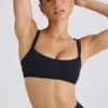 Soft Active Sport-BH mit Kontrastpaspel in Schwarz
