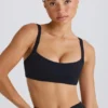Soft Active Sport-BH mit Kontrastpaspel in Schwarz