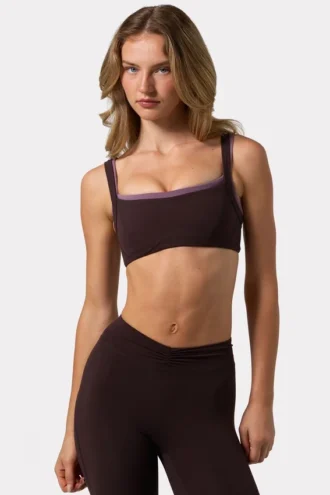 Soft Active Sport-BH mit Nahtdetails in Espresso