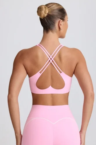 Soft Active Sport-BH mit V-Ausschnitt in Baby Pink