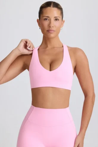 Soft Active Sport-BH mit V-Ausschnitt in Baby Pink