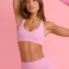 Soft Active Sport-BH mit V-Ausschnitt in Dusty Pink
