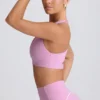 Soft Active Sport-BH mit V-Ausschnitt in Dusty Pink