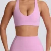 Soft Active Sport-BH mit V-Ausschnitt in Dusty Pink
