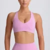 Soft Active Sport-BH mit V-Ausschnitt in Dusty Pink