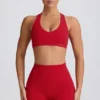 Soft Active Sport-BH mit V-Ausschnitt in Hot Red