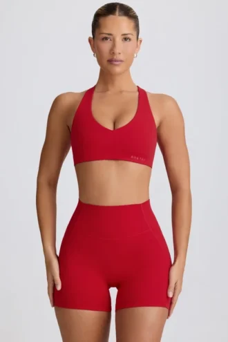 Soft Active Sport-BH mit V-Ausschnitt in Hot Red