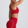 Soft Active Sport-BH mit V-Ausschnitt in Hot Red