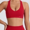 Soft Active Sport-BH mit V-Ausschnitt in Hot Red