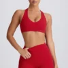 Soft Active Sport-BH mit V-Ausschnitt in Hot Red
