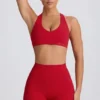 Soft Active Sport-BH mit V-Ausschnitt in Hot Red