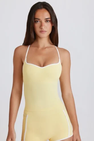 Soft Active Tanktop mit gekreuztem Rücken in Lemon