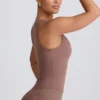 Soft Active Tanktop mit V-Ausschnitt in Mokka Soft Active Tanktop mit V-Ausschnitt in Mokka