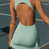 Soft Active Tennis-Kleid mit offenem Rücken in Aqua Soft Active Tennis-Kleid mit offenem Rücken in Aqua